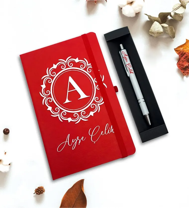 Bartın Kişiye Özel Defter & Kalem Hediye Seti (Kırmızı) Siparişi