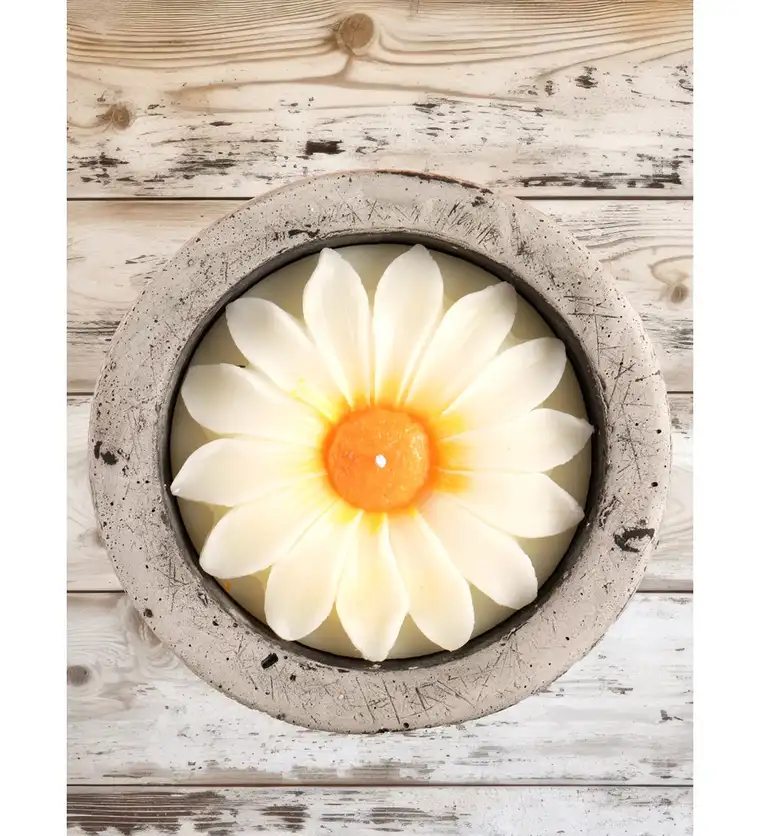 %100 Doğal Soya Wax Kayıp Hazineler Papatya Dekoratif Mum - Aydın çiçek siparişi