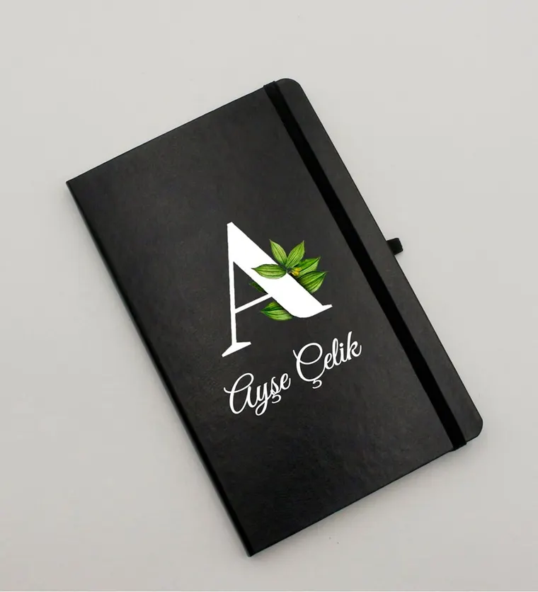 Bitlis Kişiye Özel Baş Harf Ve İsim Baskılı Siyah Defter Siparişi