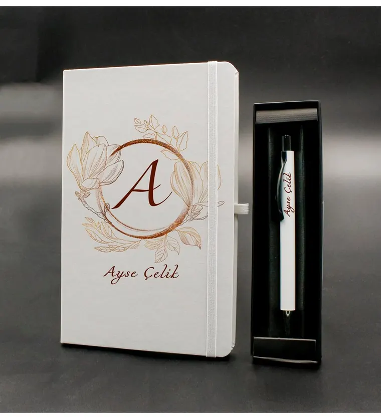Kişiye Özel Beyaz Defter & Kişiye Özel Beyaz Tükenmez Kalem Hediye Seti - Batman çiçek siparişi