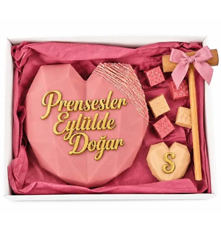 Pembe Kalp Pinyata Çikolata Büyük Kutu